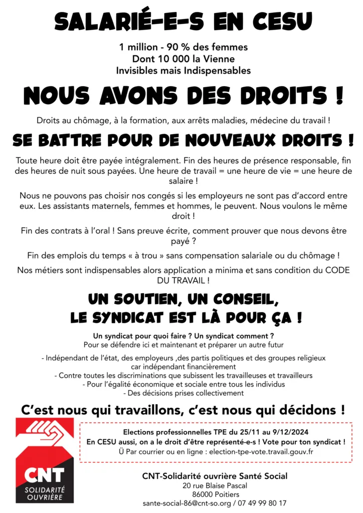 Élections TPE 2024 Service A la Personne (SAP)