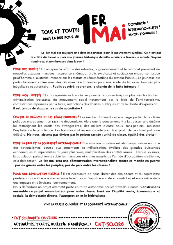 Pour un printemps combatif!