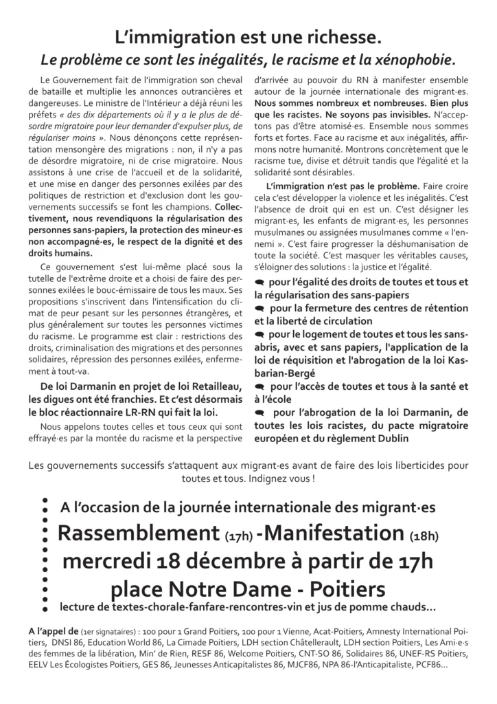 18 décembre 2024 Journée internationale des migrations