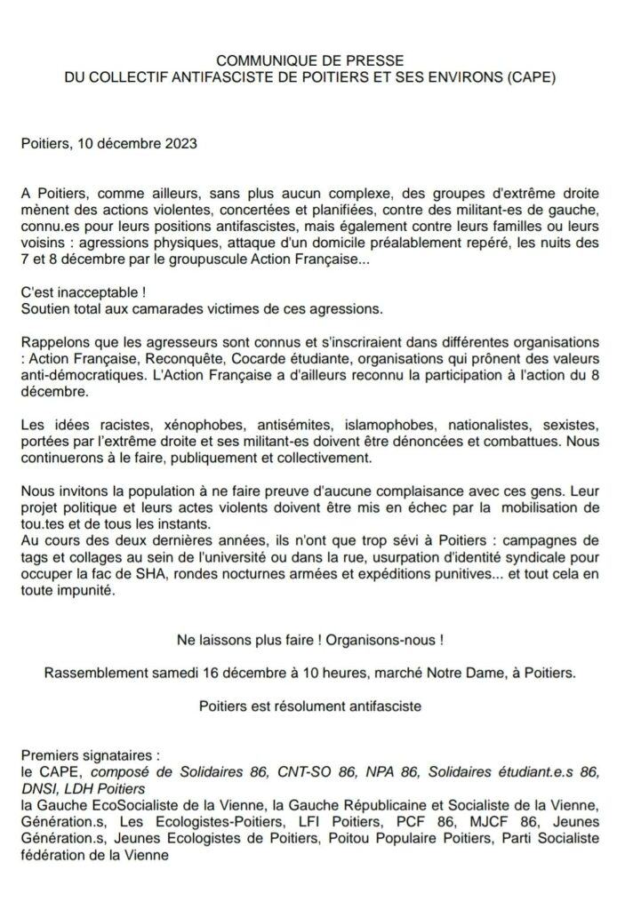 Contre l'extrême-droite et ses violences