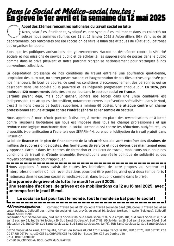 Dans le santé-social, la mobilisation continue et en mai la lutte reprend!