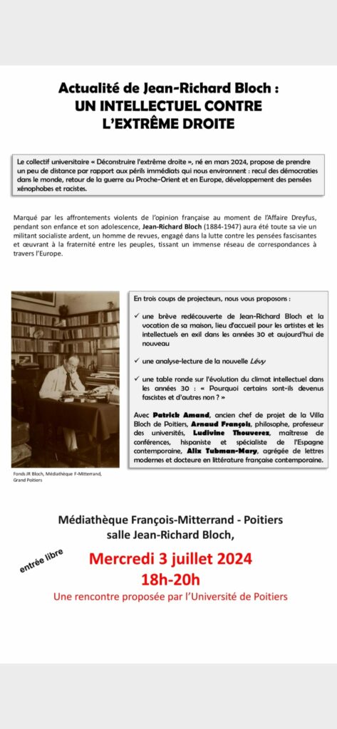 Jean-Richard Bloch : un intellectuel antifasciste dans les années 30