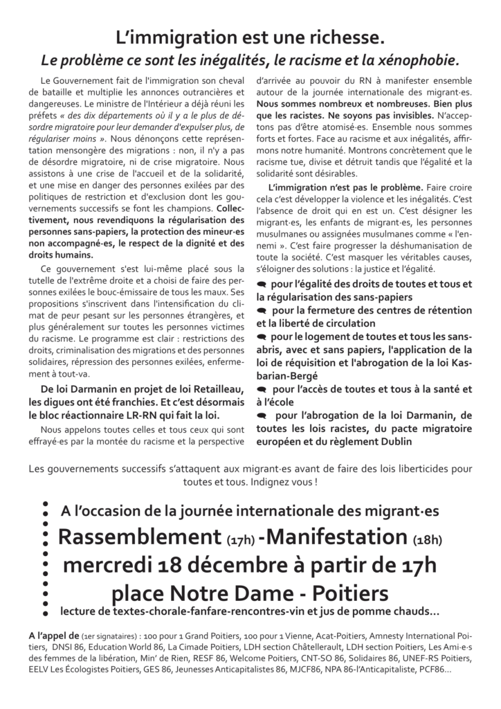 18 décembre 2024 Journée internationale des migrations