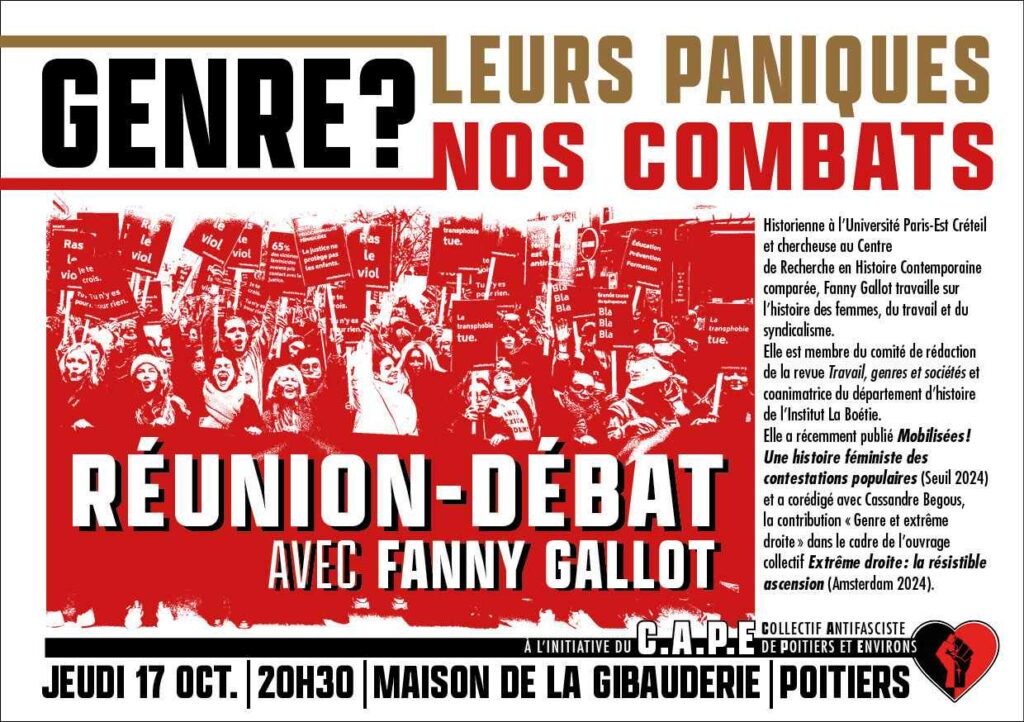 Genre, féminisme et anti-fascisme : une conférence de Fanny Gallot