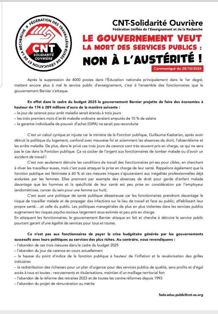 Le gouvernement veut "faire des économies", les élèves et l'enseignement vont trinquer