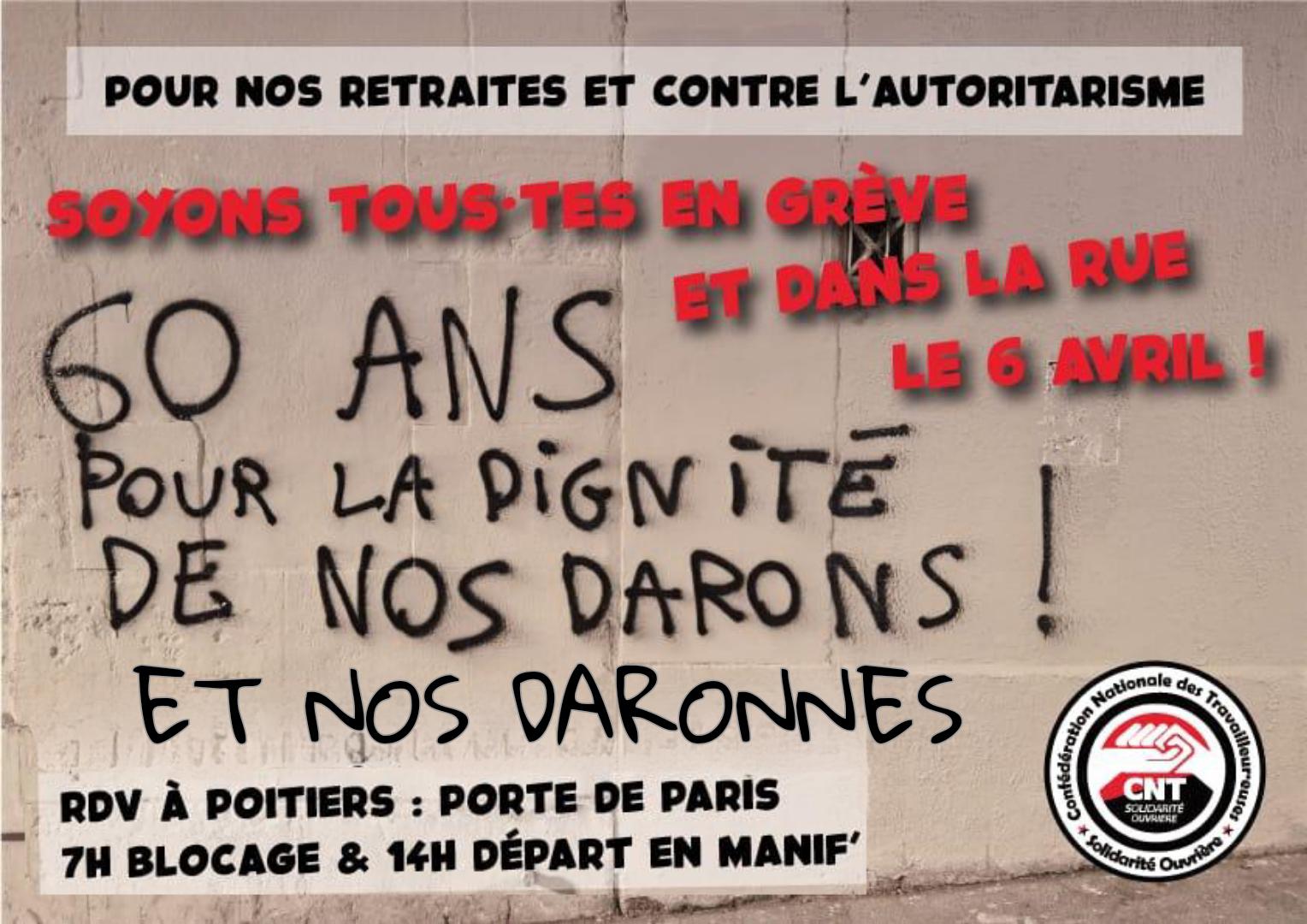 Le 6 avril, contre la réforme des retraites on reprend la rue!